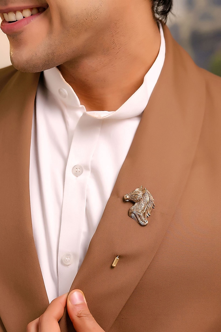 Antique Gold Brass Equine Valor Lapel Pin by Cosa Nostraa at Pernia's Pop Up Shop