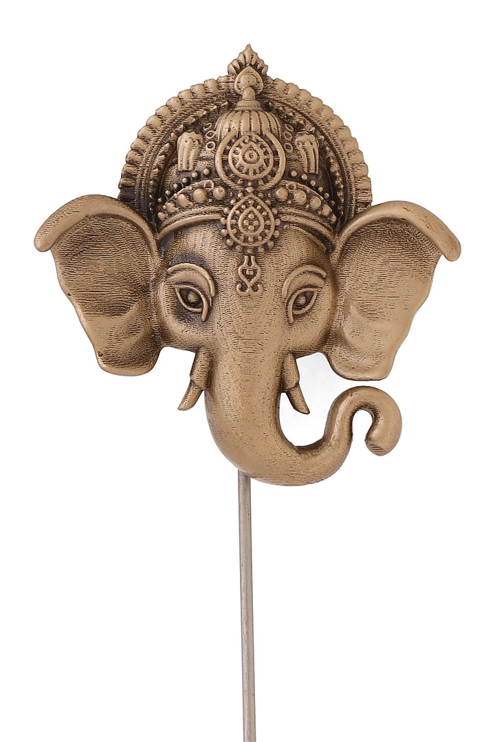 Antique Gold Brass Ganpati Grace Lapel Pin by Cosa Nostraa at Pernia's Pop Up Shop