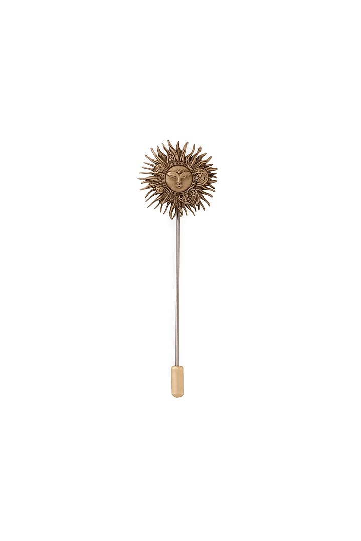 Antique Gold Brass Solis Persona Lapel Pin by Cosa Nostraa at Pernia's Pop Up Shop
