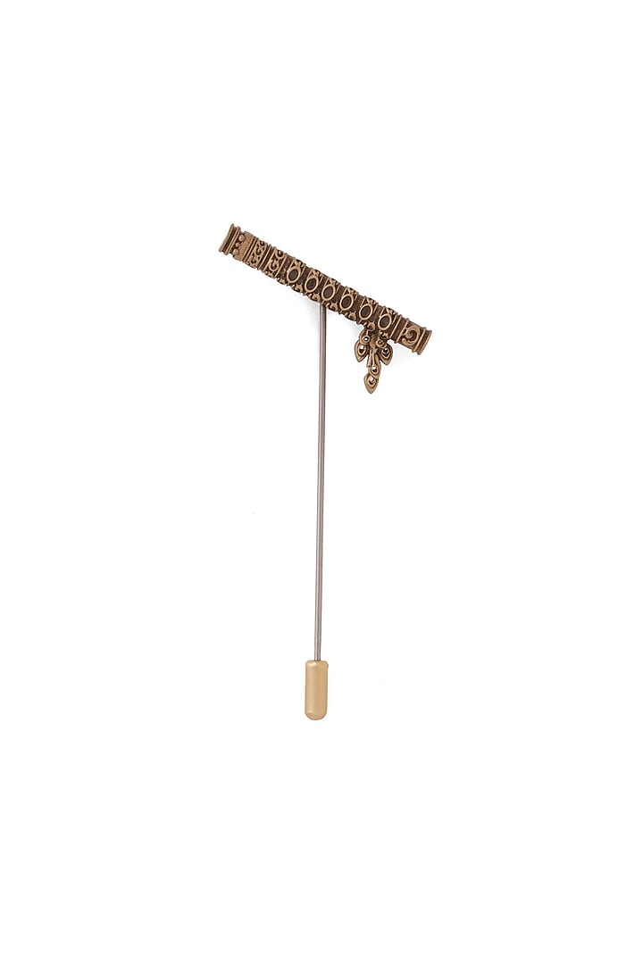 Antique Gold Brass Heritage Flute Lapel Pin by Cosa Nostraa at Pernia's Pop Up Shop