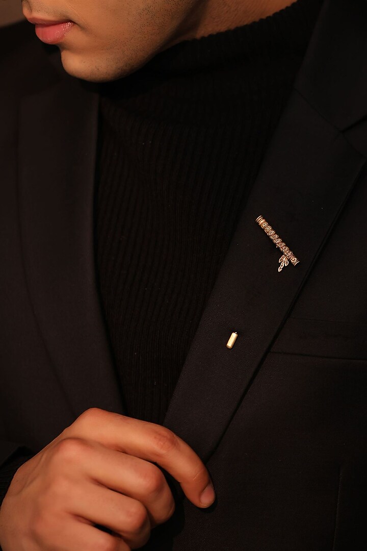 Antique Gold Brass Heritage Flute Lapel Pin by Cosa Nostraa at Pernia's Pop Up Shop