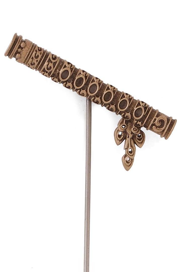 Antique Gold Brass Heritage Flute Lapel Pin by Cosa Nostraa at Pernia's Pop Up Shop