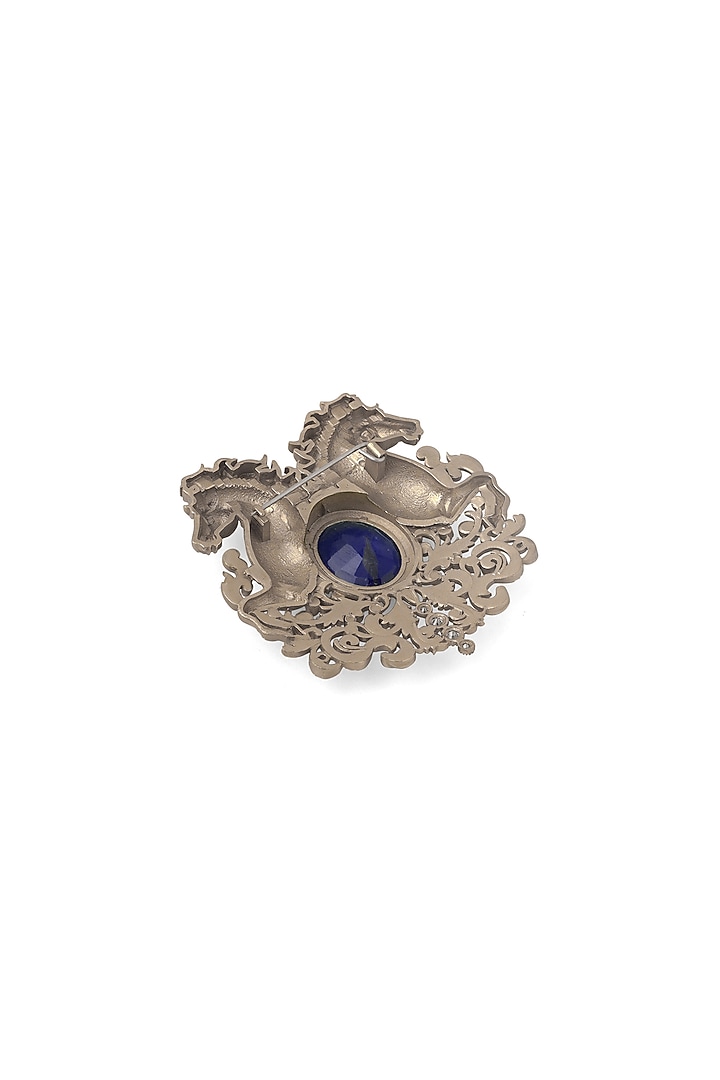 Oxidised Antique Gold Finish Brass Brooch by Cosa Nostraa at Pernia's Pop Up Shop