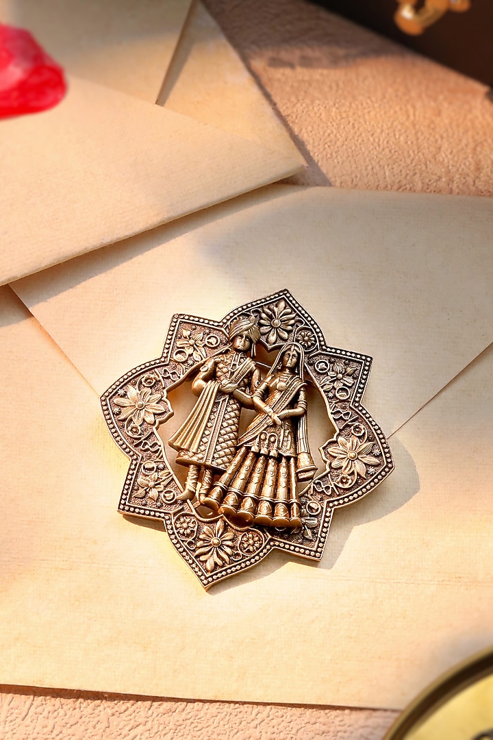 Oxidised Antique Gold Brass Brooch by Cosa Nostraa at Pernia's Pop Up Shop