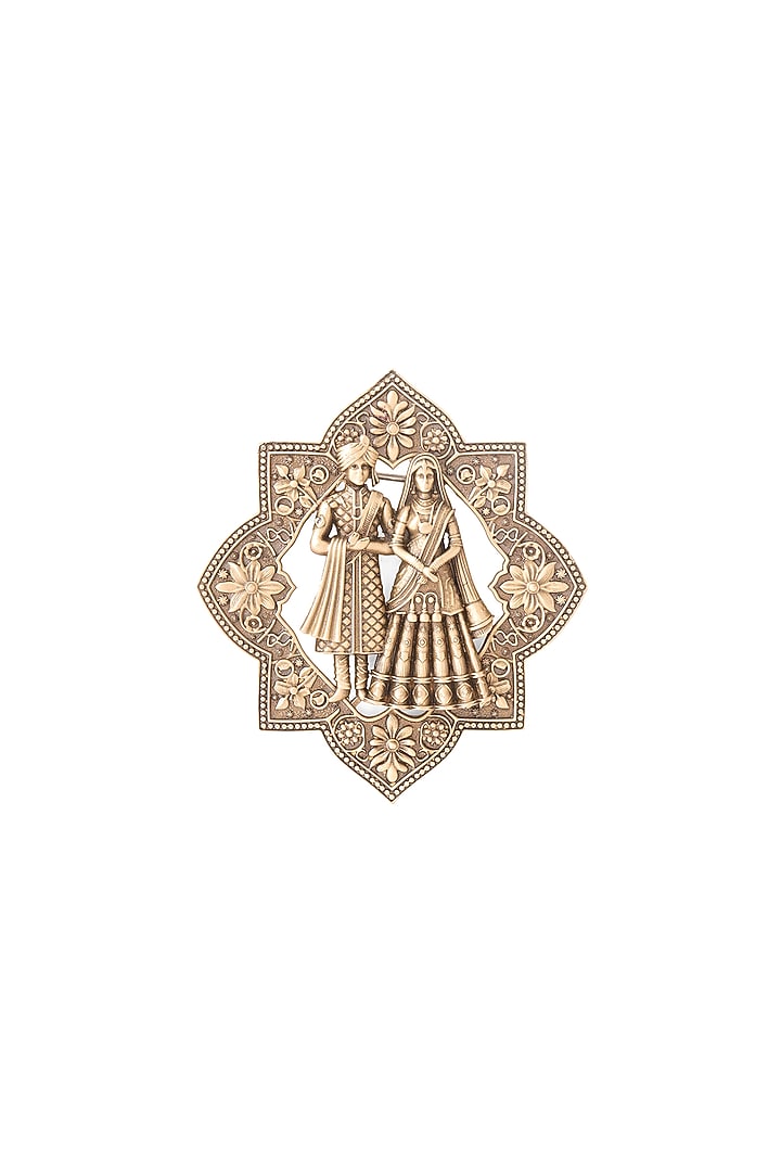 Oxidised Antique Gold Brass Brooch by Cosa Nostraa at Pernia's Pop Up Shop