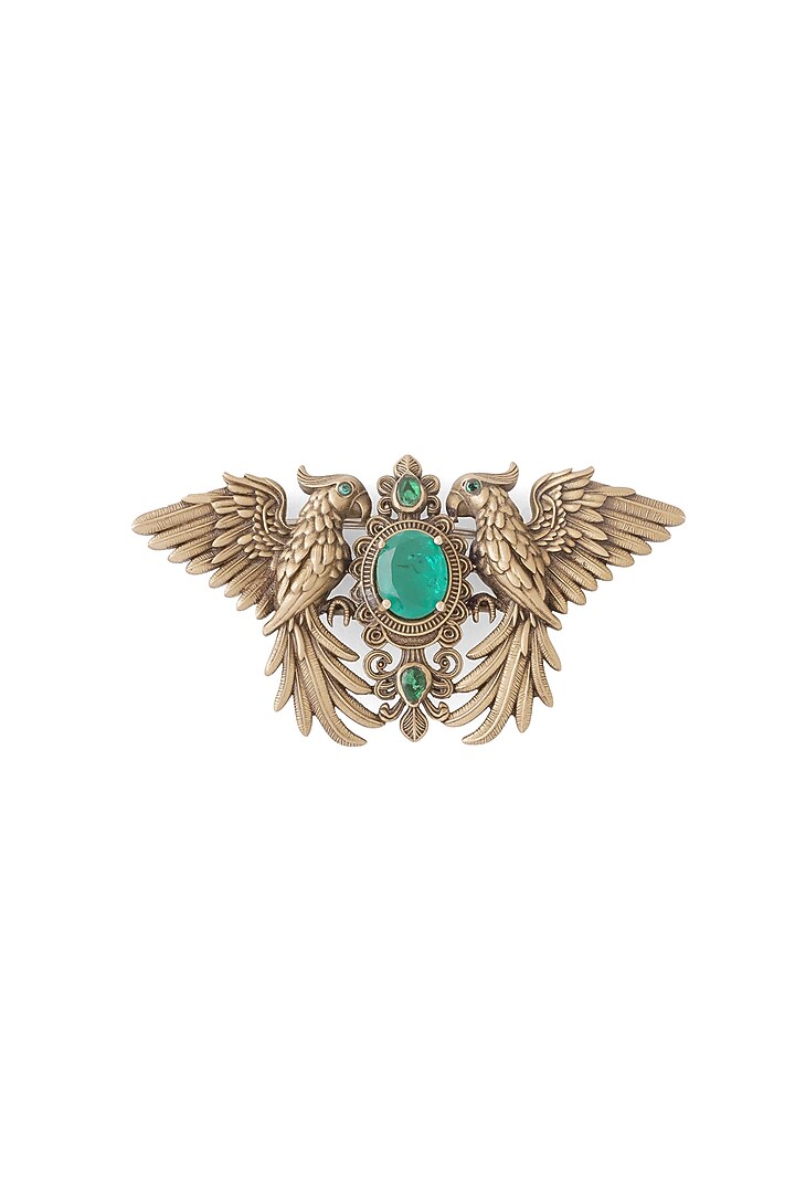 Oxidised Antique Gold Brass Brooch by Cosa Nostraa at Pernia's Pop Up Shop