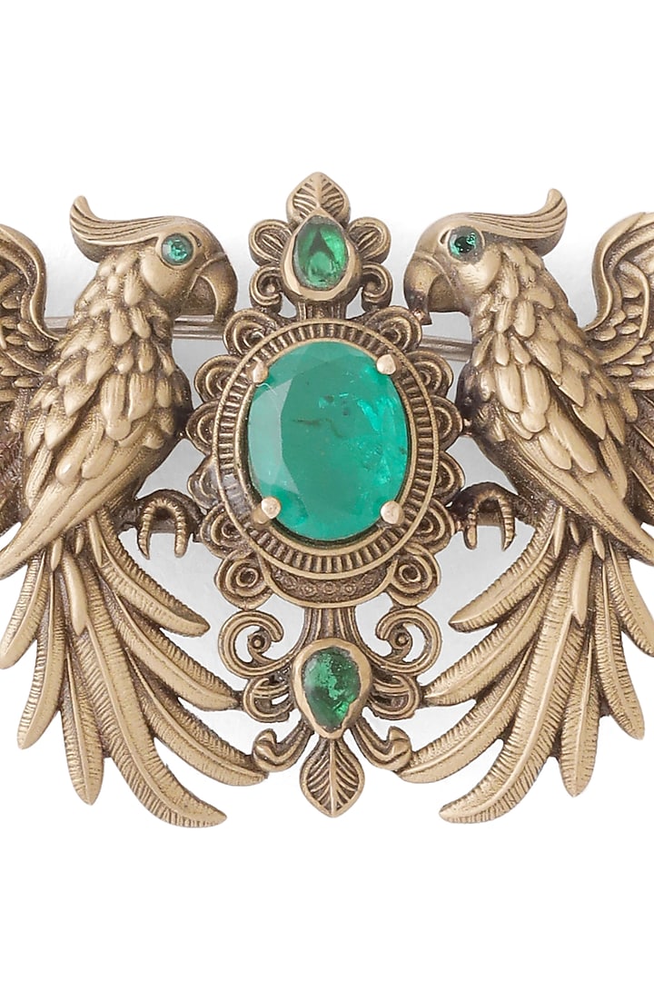Oxidised Antique Gold Brass Brooch by Cosa Nostraa at Pernia's Pop Up Shop