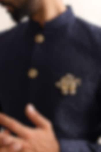 Oxidised Antique Gold Finish Brass Brooch by Cosa Nostraa at Pernia's Pop Up Shop