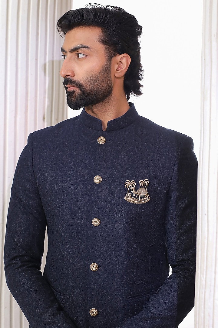 Oxidised Antique Gold Finish Brass Brooch by Cosa Nostraa at Pernia's Pop Up Shop