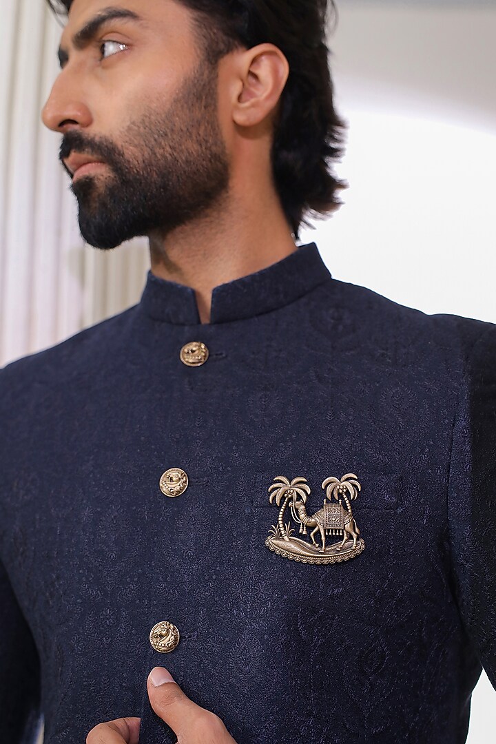 Oxidised Antique Gold Finish Brass Brooch by Cosa Nostraa at Pernia's Pop Up Shop