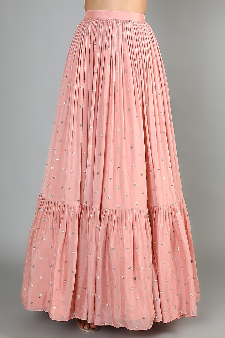 Dusty Pink Embroidered Wedding Lehenga Set by Chamee and Palak at Pernia's Pop Up Shop