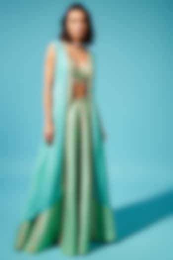 Mint Silk Pant Set by Chamee and Palak at Pernia's Pop Up Shop