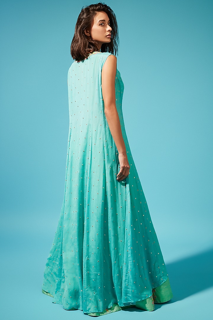 Mint Silk Pant Set by Chamee and Palak at Pernia's Pop Up Shop