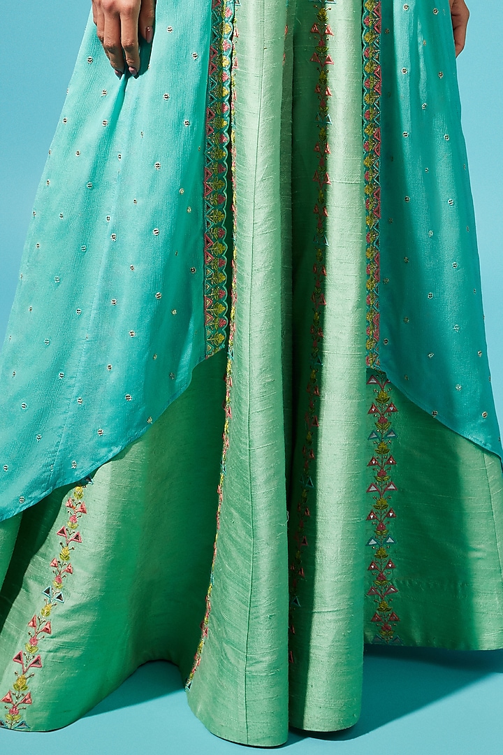 Mint Silk Pant Set by Chamee and Palak at Pernia's Pop Up Shop