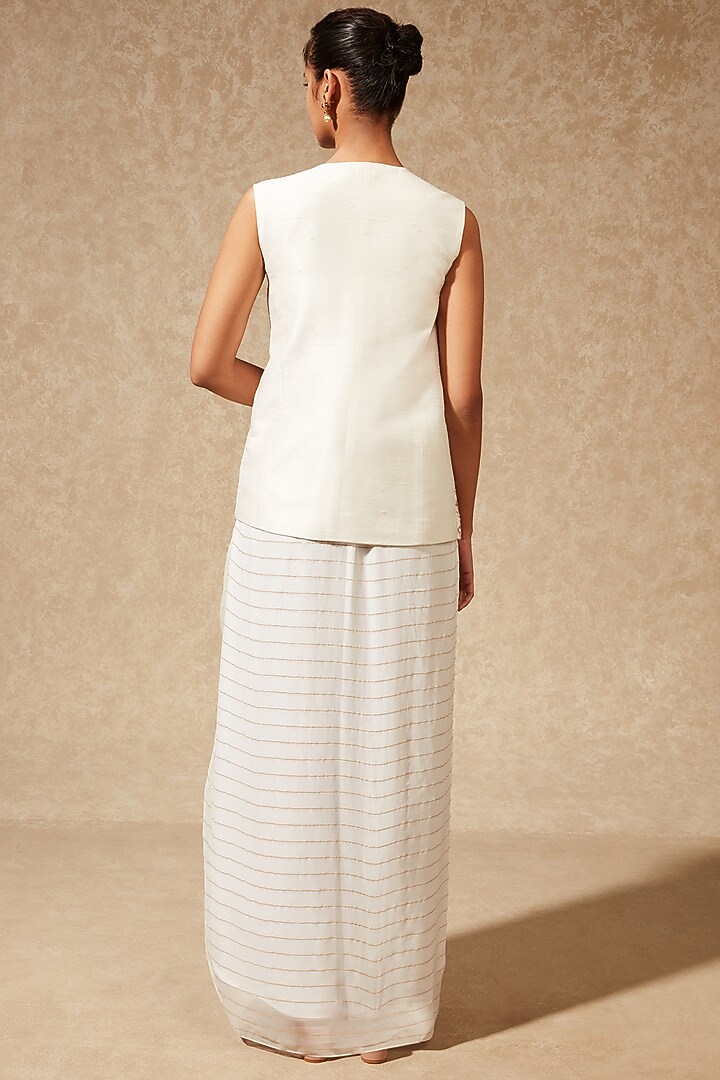 Ivory Embroidered Jacket Set by Chamee and Palak at Pernia's Pop Up Shop
