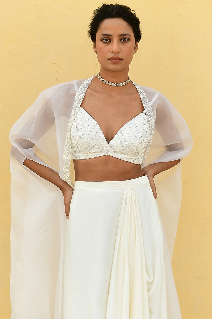AHLAM CAPE SET - IVORY