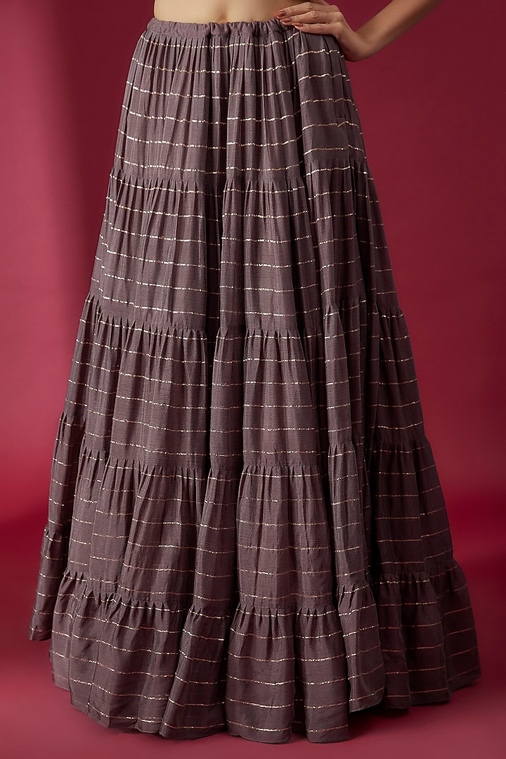 Purple Georgette Wedding Lehenga Set by Chamee and Palak at Pernia's Pop Up Shop