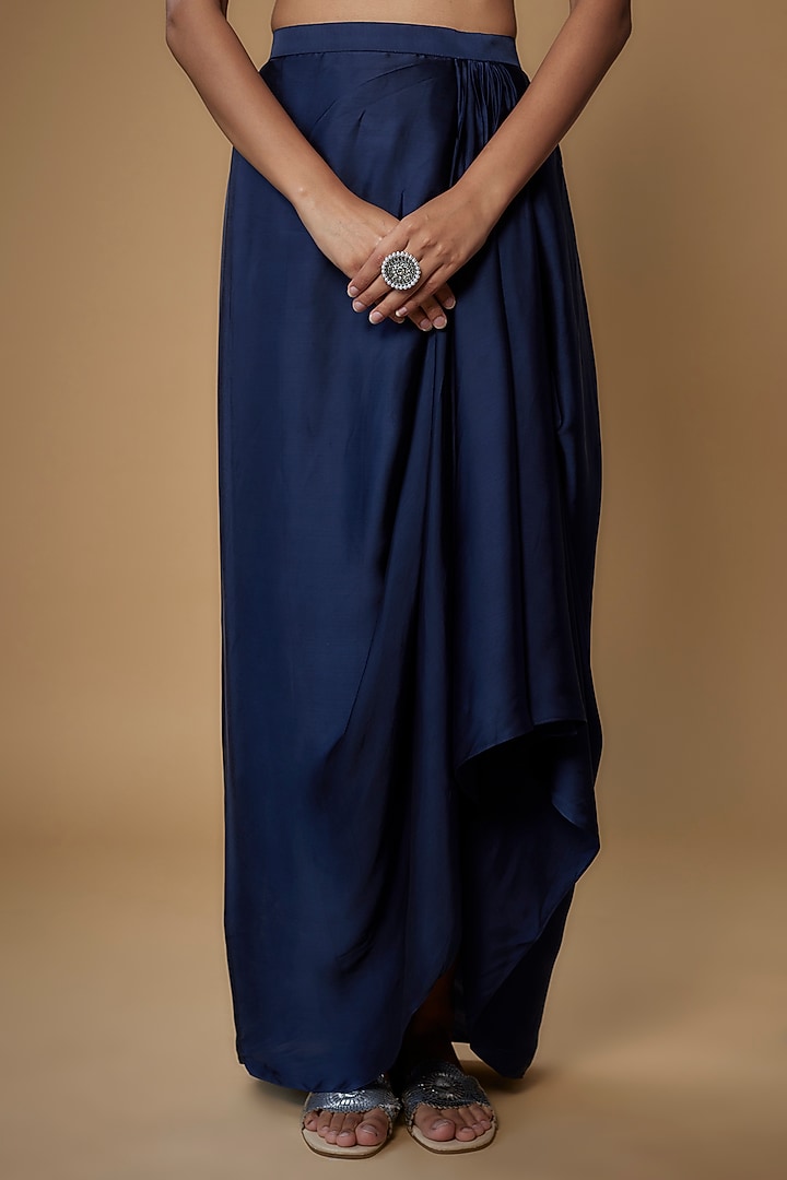 Blue Organza Embroidered Cape Set by Chamee and Palak at Pernia's Pop Up Shop
