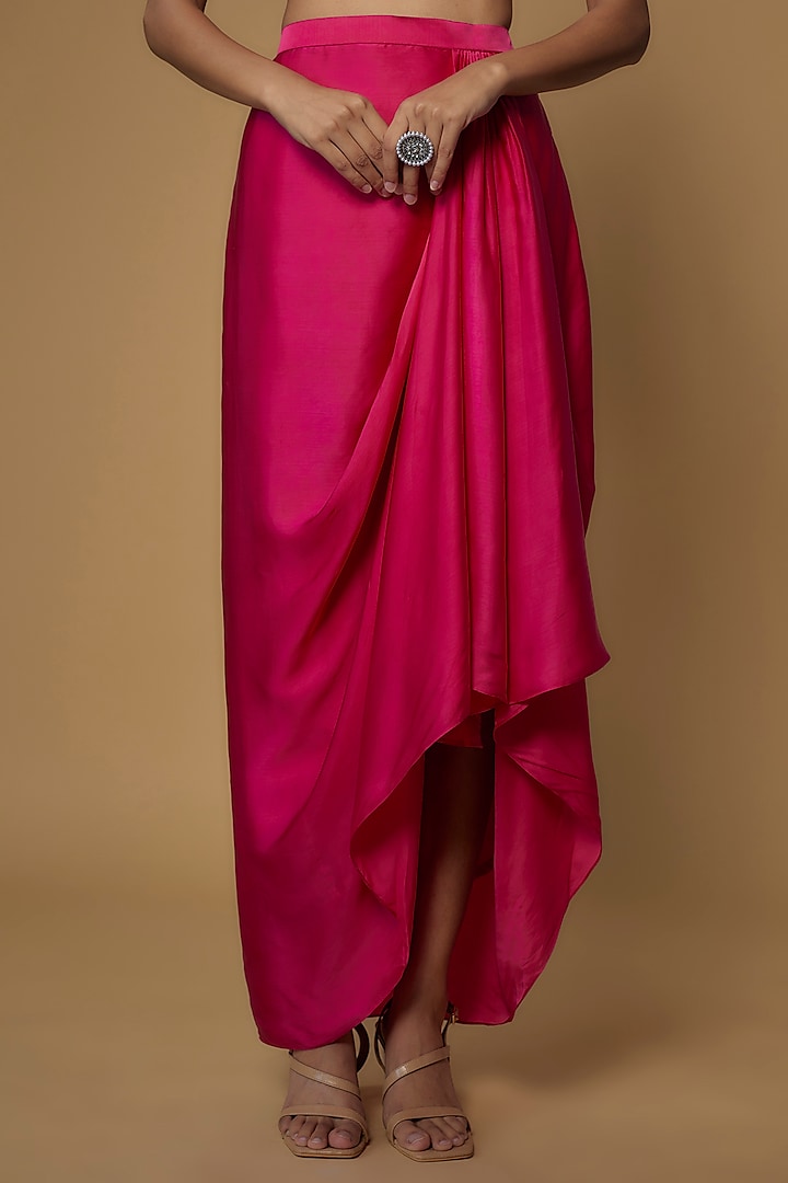 Pink Georgette Embroidered Cape Set by Chamee and Palak at Pernia's Pop Up Shop