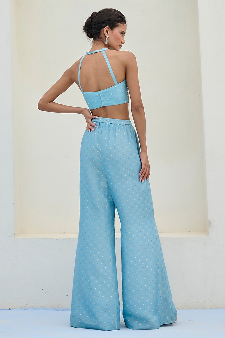 Blue Tulle Cape Set by Chamee and Palak at Pernia's Pop Up Shop