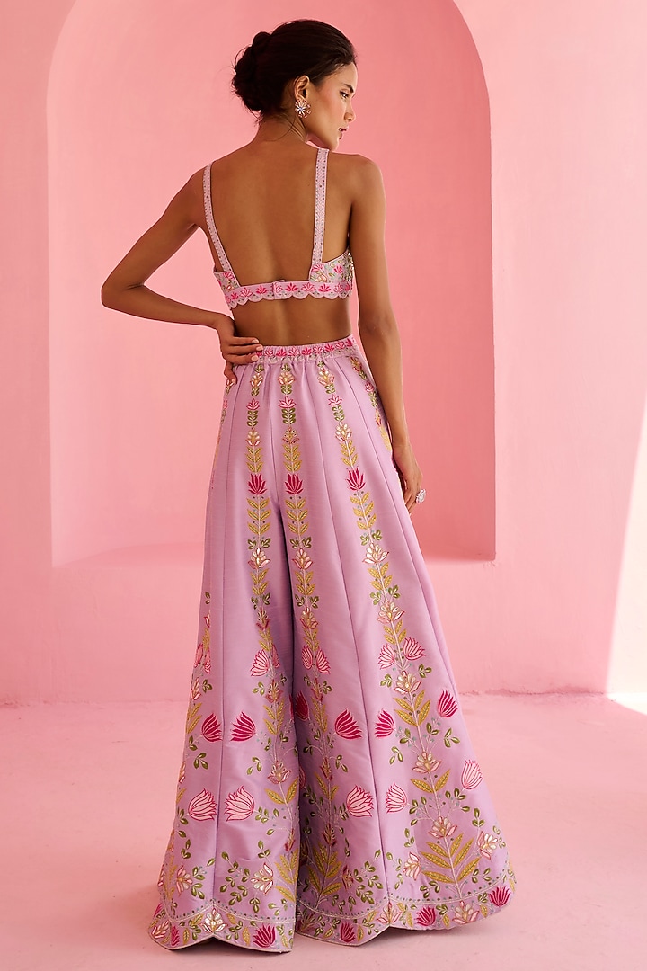 Pink Tulle Embellished Cape Set by Chamee and Palak at Pernia's Pop Up Shop