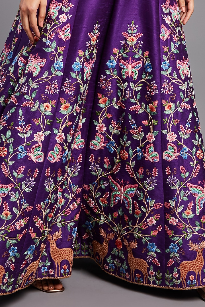 Purple Embroidered Jumpsuit by Chamee and Palak at Pernia's Pop Up Shop