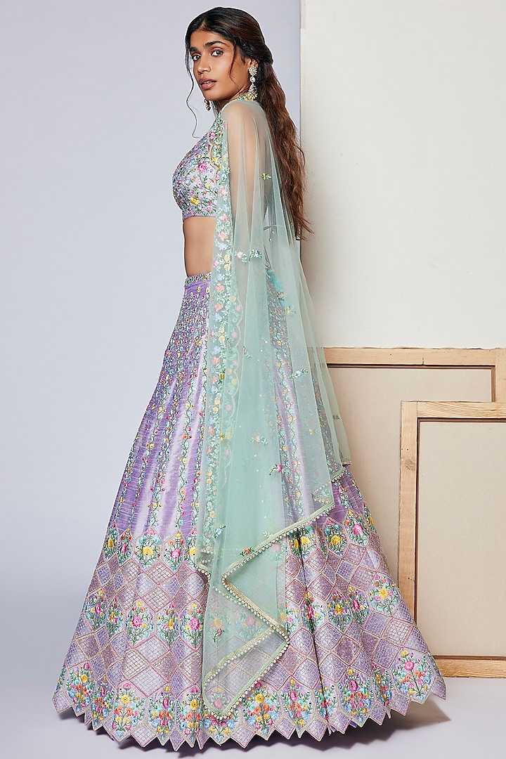 Lavender Silk Embroidered Lehenga Set Design by Chamee and Palak at  Pernia's Pop Up Shop 2026