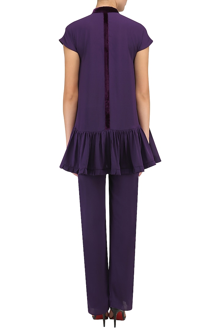 Purple pleated peplum and pants set available only at Pernia's Pop Up Shop.