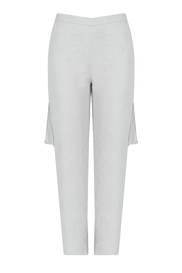 Water grey embroidered panelled kurta with pants set available only at Pernia's Pop Up Shop.