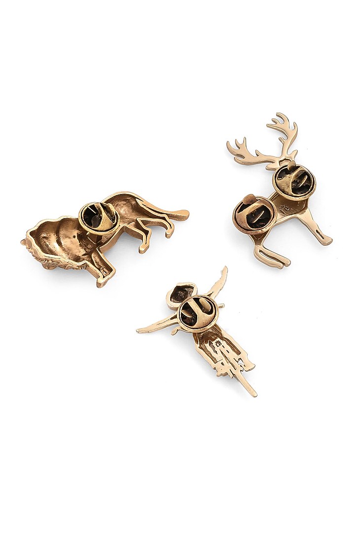 Gold Brass Brooch (Set of 3) by Cosa Nostraa at Pernia's Pop Up Shop