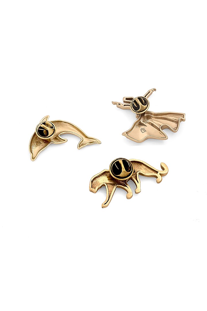 Gold Brass Brooch (Set of 3) by Cosa Nostraa at Pernia's Pop Up Shop