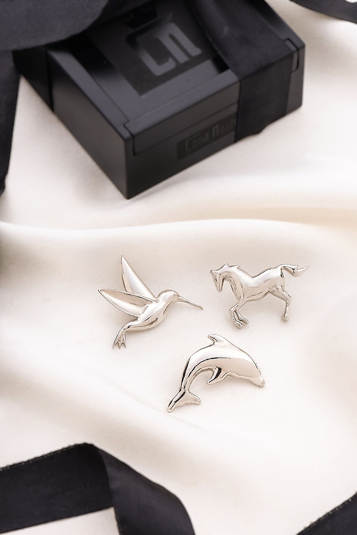 Silver Brass Brooch (Set of 3) by Cosa Nostraa