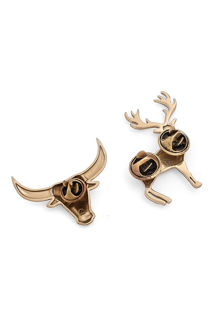 Gold Brass Brooch (Set of 2) by Cosa Nostraa at Pernia's Pop Up Shop