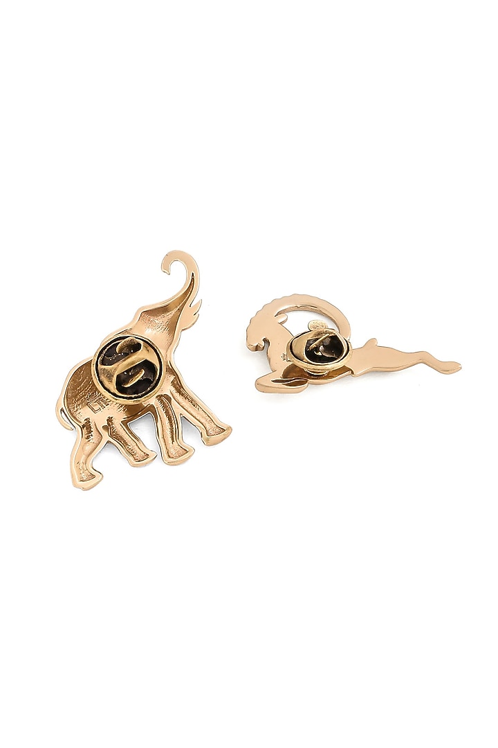 Gold Brass Brooch (Set of 2) by Cosa Nostraa at Pernia's Pop Up Shop