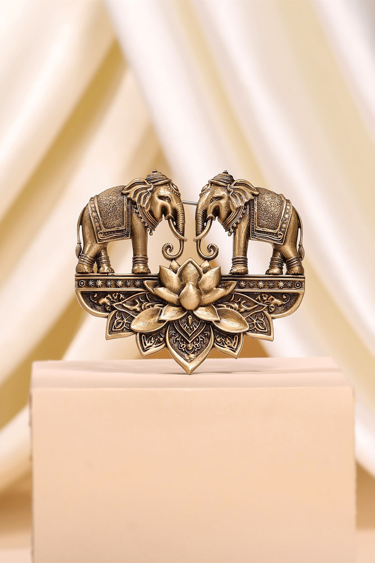 Antique Gold Elephant Brooch by Cosa Nostraa