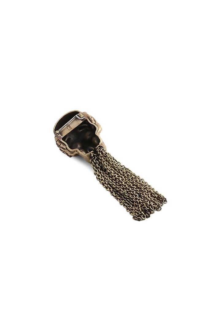 Antique Gold Brass Skull Brooch by Cosa Nostraa at Pernia's Pop Up Shop