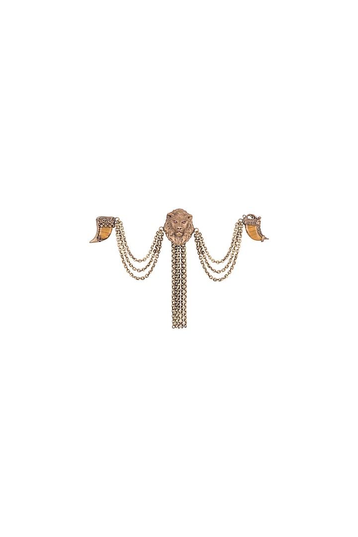 Antique Gold Finish Royal Lion Brooch by Cosa Nostraa at Pernia's Pop Up Shop