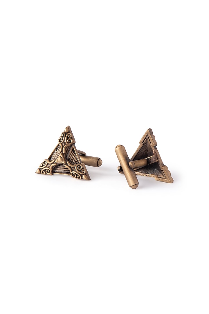 Antique Gold Finish Shields Cufflinks by Cosa Nostraa