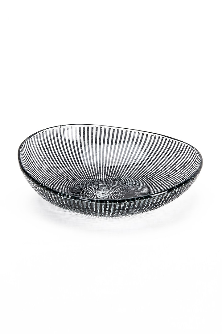 Gold & Black Glass Handcrafted Bowls & Platter Set (Set of 3) by Coco Bee at Pernia's Pop Up Shop