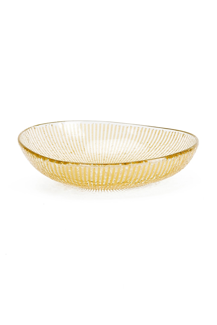 Gold & Black Glass Handcrafted Bowls & Platter Set (Set of 3) by Coco Bee at Pernia's Pop Up Shop