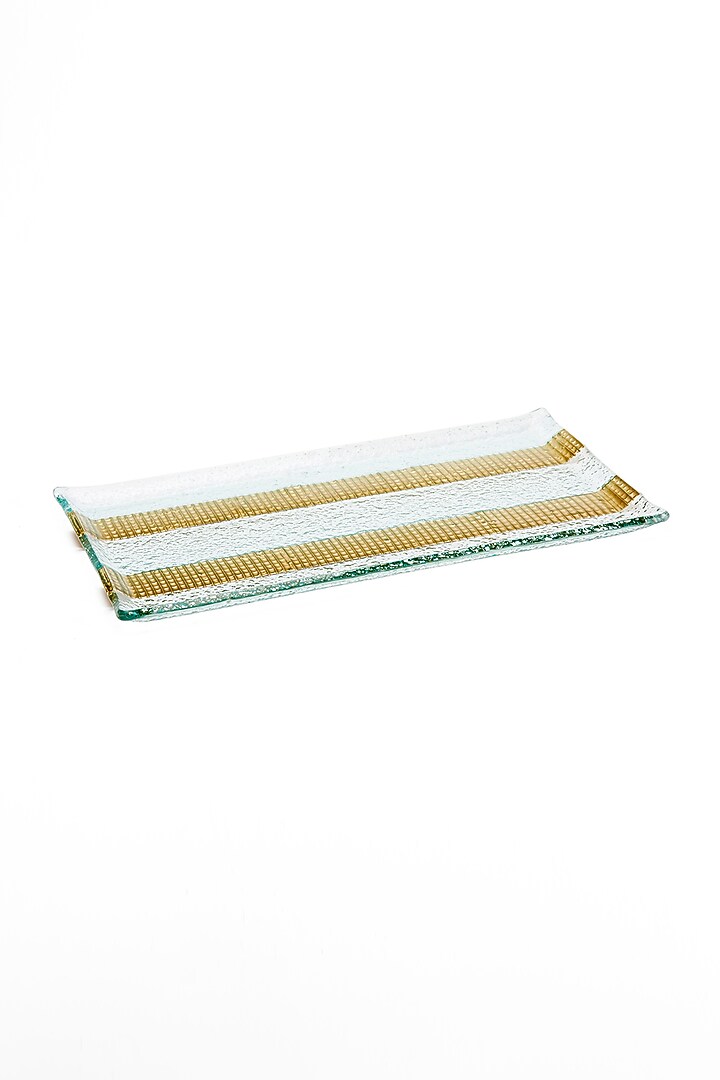 Gold & Transparent Glass Platters (Set of 3) by Coco Bee at Pernia's Pop Up Shop