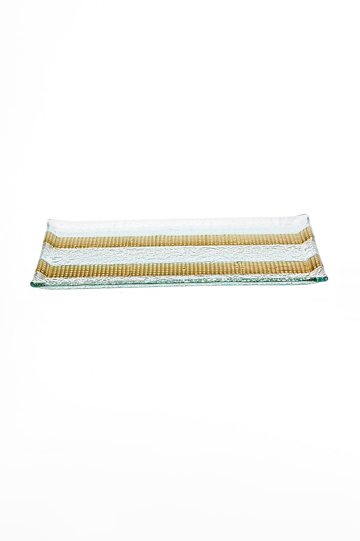Gold & Transparent Glass Platters (Set of 3) by Coco Bee at Pernia's Pop Up Shop