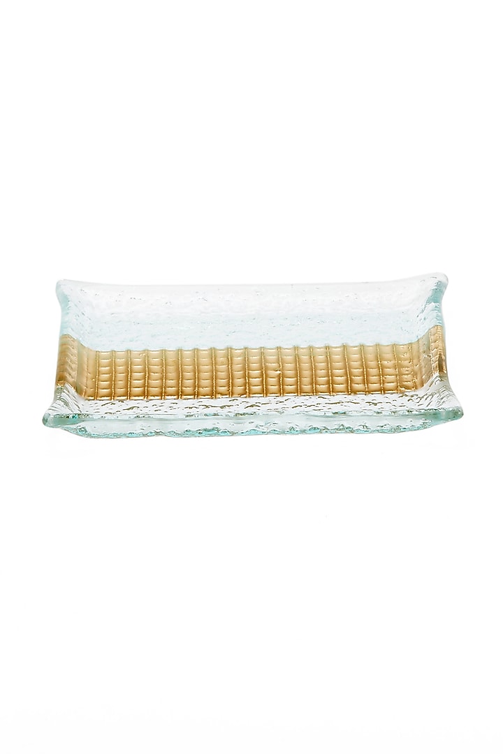 Gold & Transparent Glass Platters (Set of 3) by Coco Bee at Pernia's Pop Up Shop