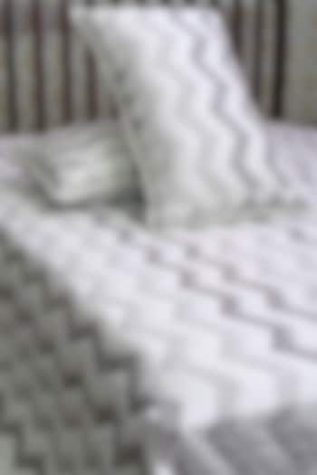 White Cotton Hand Block Printed Quilted Bedspread by Coco Bee at Pernia's Pop Up Shop