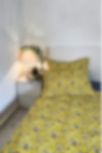 Yellow Cotton Hand Block Printed Quilted Bedspread by Coco Bee at Pernia's Pop Up Shop