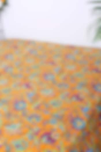 Yellow Cotton Floral Printed Kantha Bedspread by Coco Bee at Pernia's Pop Up Shop