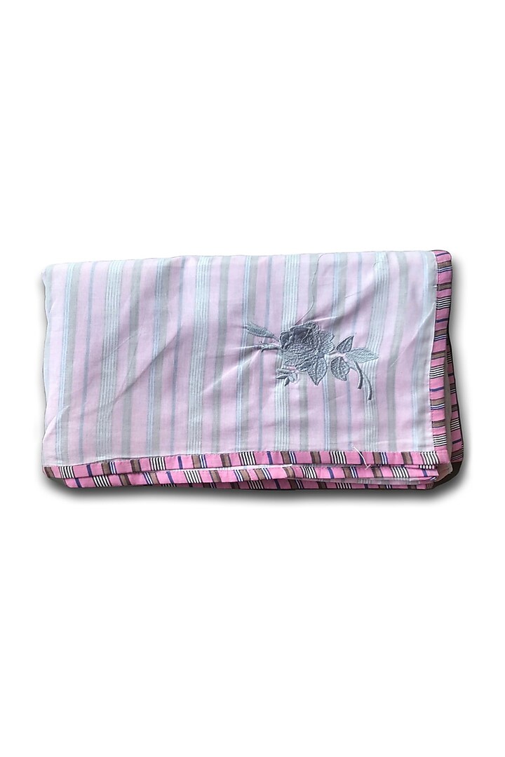 Pink Mul Cotton Printed & Embroidered Dohar by Coco Bee at Pernia's Pop Up Shop