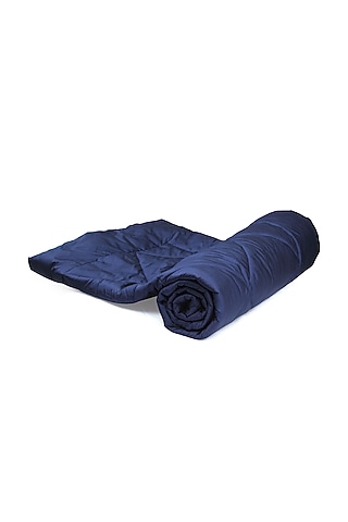 Navy Blue Taffeta Silk Quilt by Coco Bee