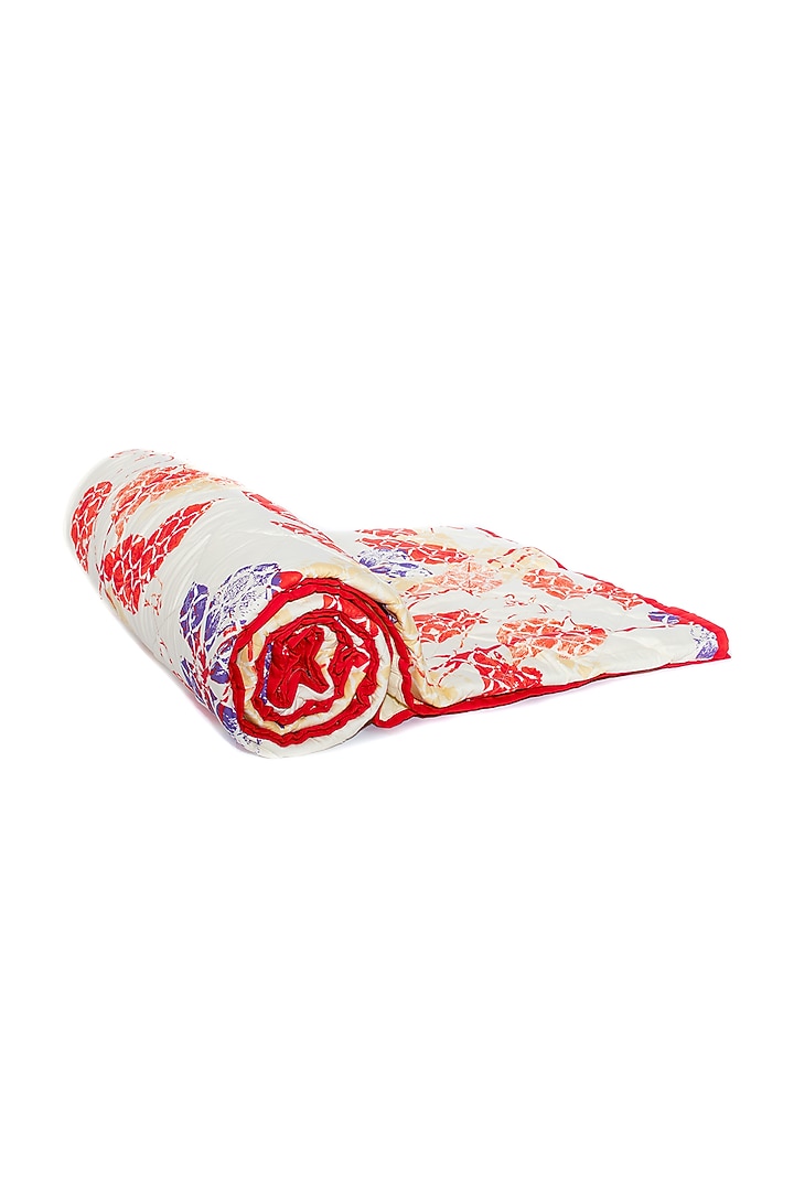 Multi-Colored Cotton Floral Printed Quilt by Coco Bee at Pernia's Pop Up Shop