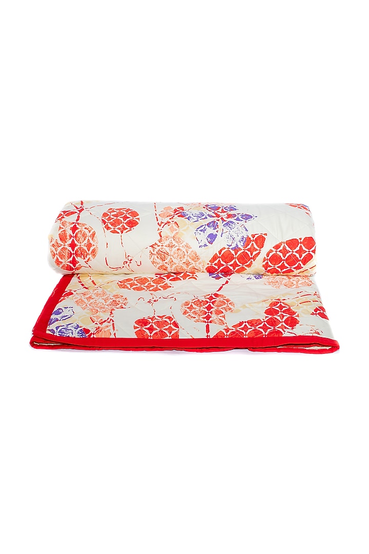 Multi-Colored Cotton Floral Printed Quilt by Coco Bee at Pernia's Pop Up Shop